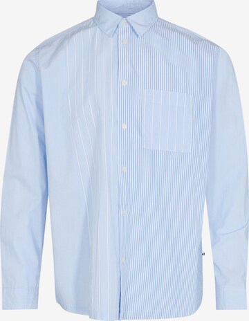 Coupe regular Chemise 'Katto' minimum en bleu : devant