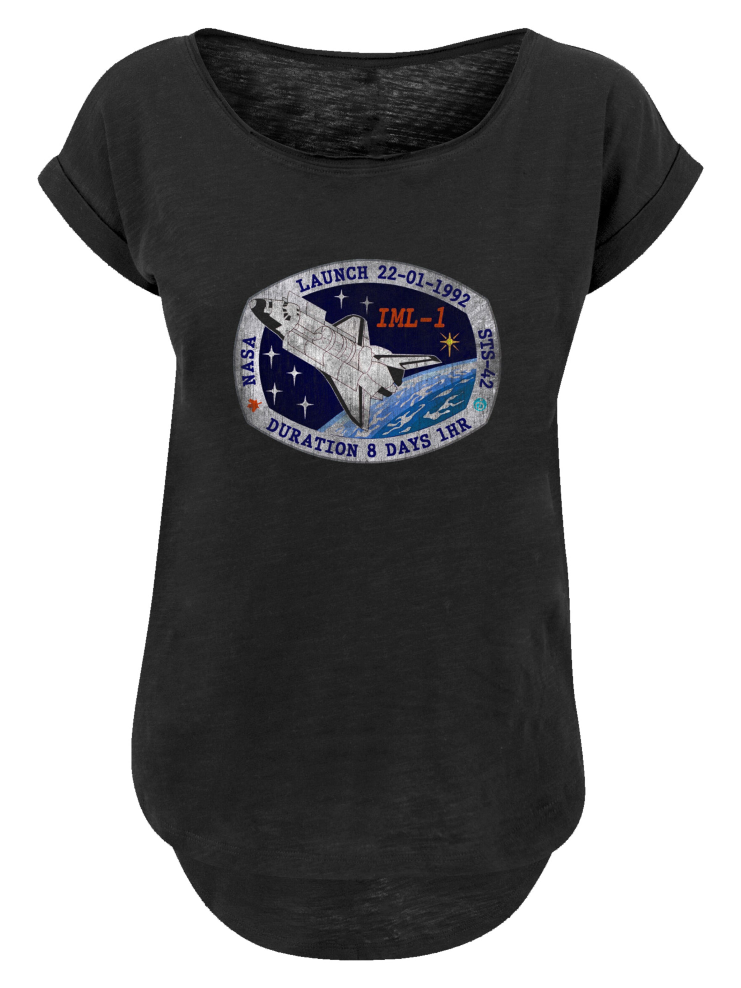 T-shirt 'NASA STS 42 Discovery Mission Badge Distressed' F4NT4STIC en noir : devant