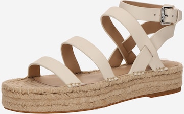 Sandale cu baretă 'POLLY' de la Lauren Ralph Lauren pe alb: față