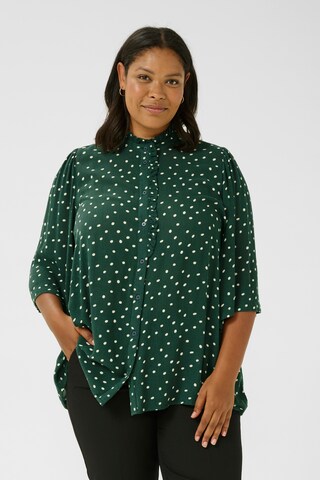 KAFFE CURVE Blouse 'KC Vilna' in Groen: voorkant