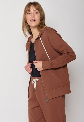 GREENBOMB Sweatvest in Bruin: voorkant
