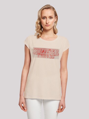 F4NT4STIC T-Shirt 'Stranger Things Netflix TV Series' in Beige: predná strana