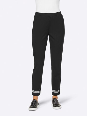 Regular Pantalon heine en noir : devant