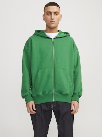 JACK & JONES Sweatvest in Groen: voorkant