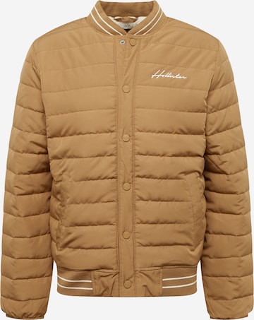 HOLLISTER Prehodna jakna | rjava barva: sprednja stran