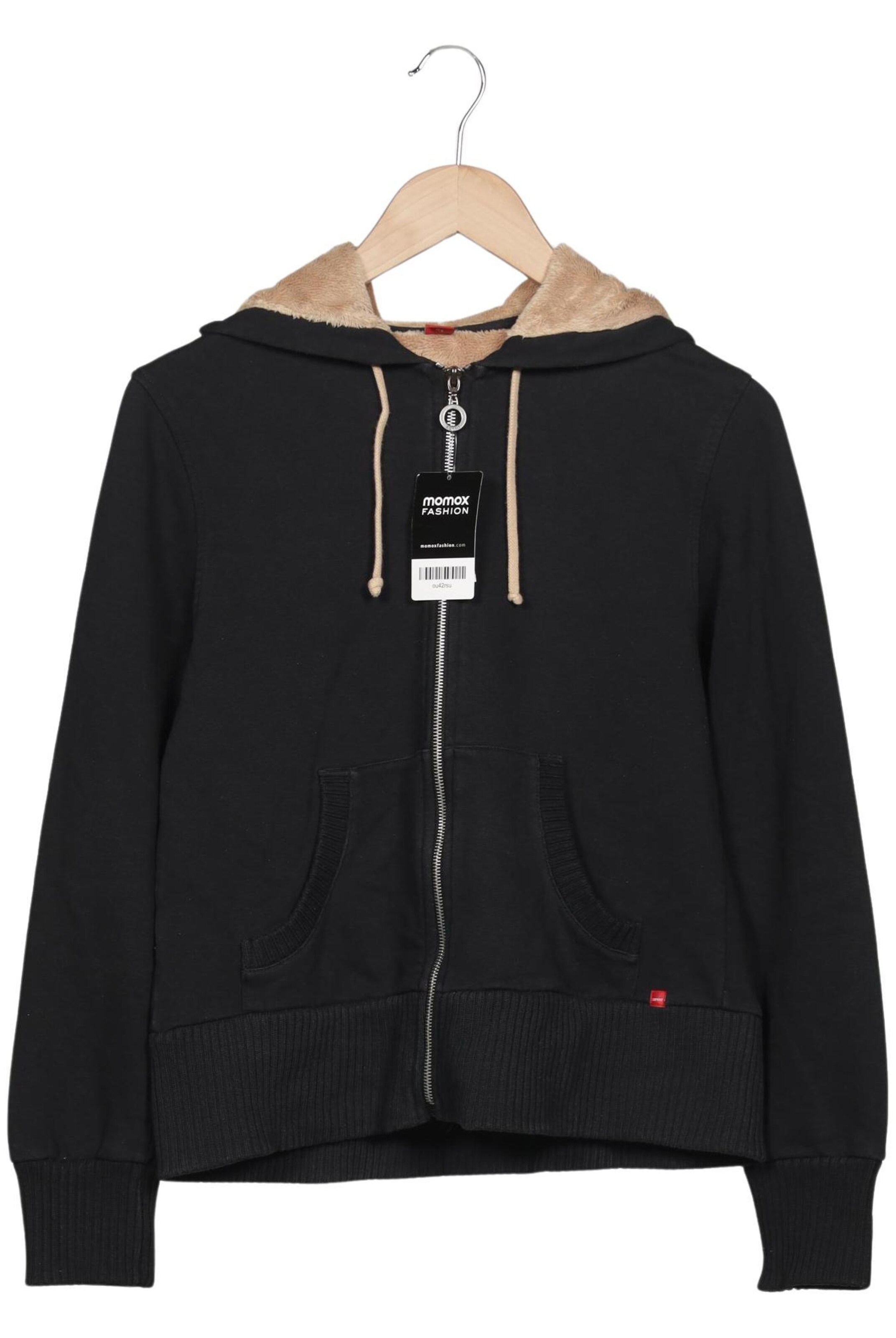 ESPRIT Sweatshirt & Zip-Up Hoodie in L in Black: front