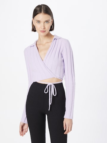 NLY by Nelly Knit Cardigan in Purple: front