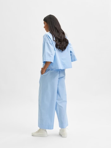 SELECTED FEMME Wide Leg Hose in Blau