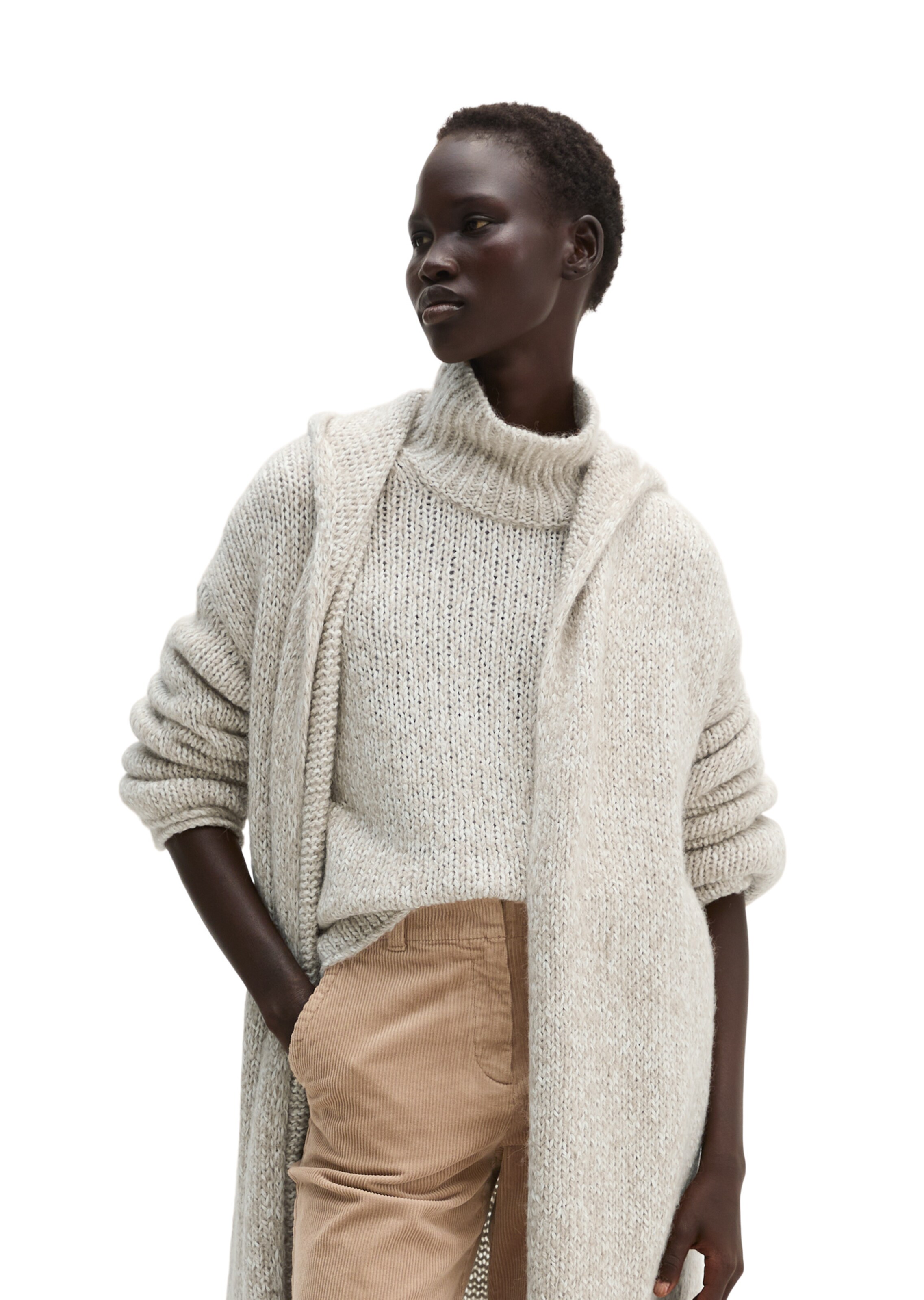 Cardigan Marc O'Polo en beige : devant