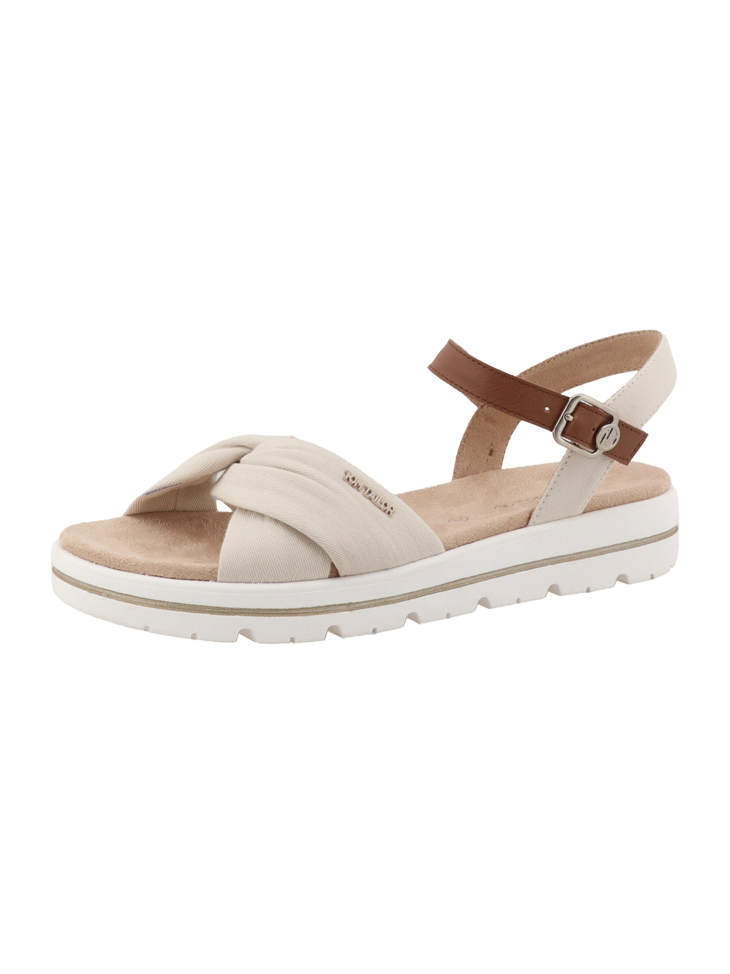 TOM TAILOR Sandals in Beige: front