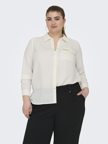 ONLY Carmakoma Blouse in Wit: voorkant