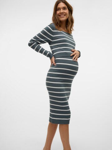 MAMALICIOUS Knitted dress 'MLNewsiv June' in Blue