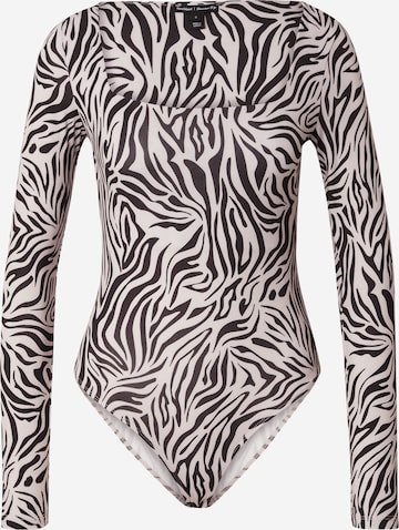 River Island - Camisa body em bege: frente