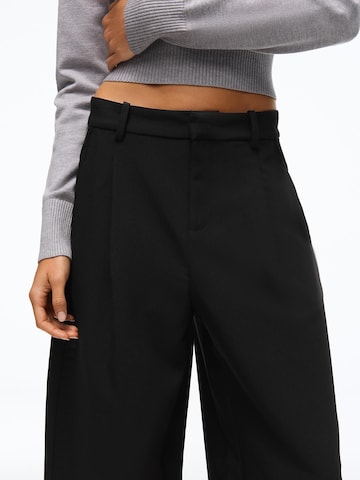 Wide Leg Pantalon à pince Bershka en noir