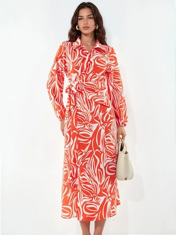 Abito camicia di MSN Collection in arancione: frontale