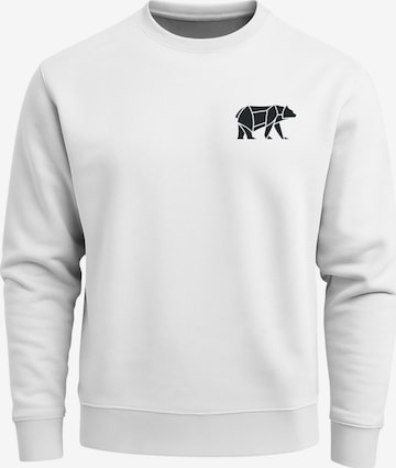 Neverless Sweatshirt 'Bär Lineart Polygon' in Weiß: Vorderseite