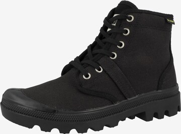 Palladium Lace-Up Ankle Boots in Black: front