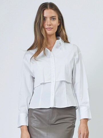 Chemisier 'Sandy' co'couture en blanc : devant