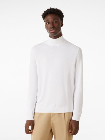 Sweat-shirt Bershka en blanc : devant