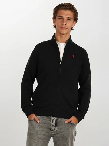 U.S. POLO ASSN. Sweat jacket in Black: front