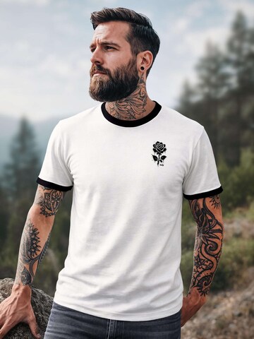 Neverless Shirt 'Graffiti Rose' in White