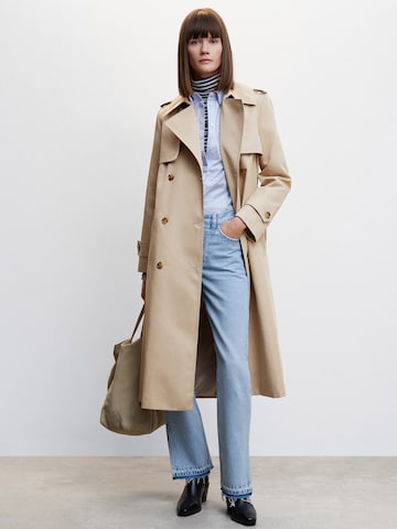 MANGO Between-Seasons Coat in Beige