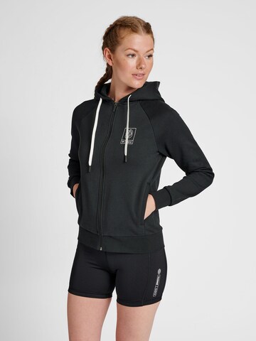 Hummel Athletic Zip-Up Hoodie in Black: front