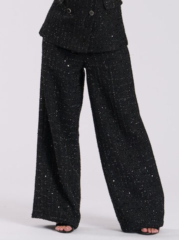 Finding Friday Wide Leg Hose in Schwarz: Vorderseite