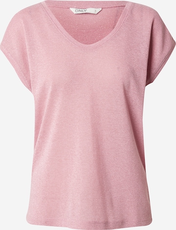 T-shirt 'Onlsilvery' ONLY en rose : devant