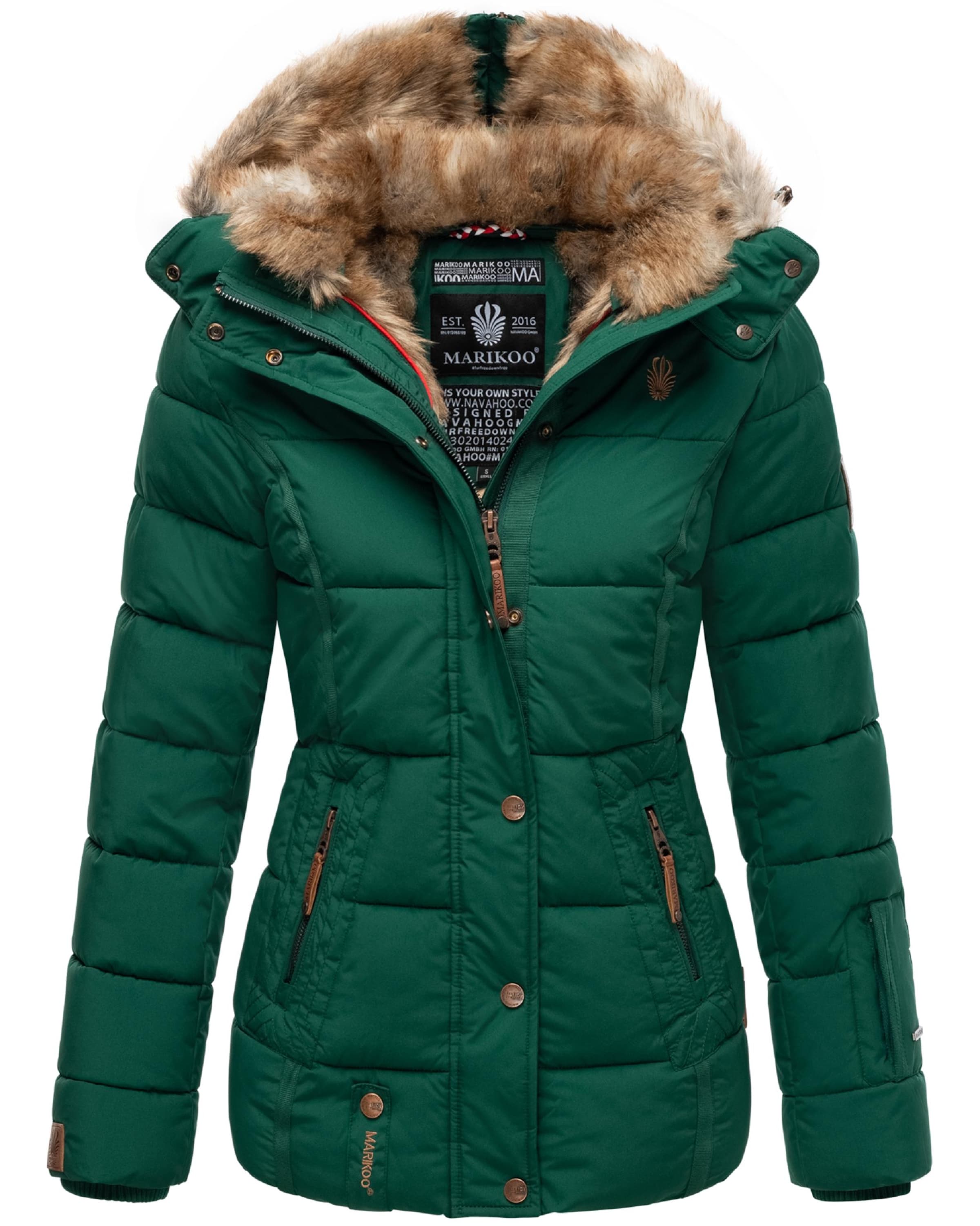MARIKOO Winter jacket 'Nekoo' in Green: front