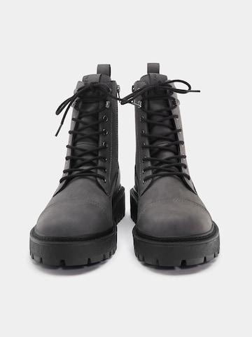 Pull&Bear Schnürboots in Grau