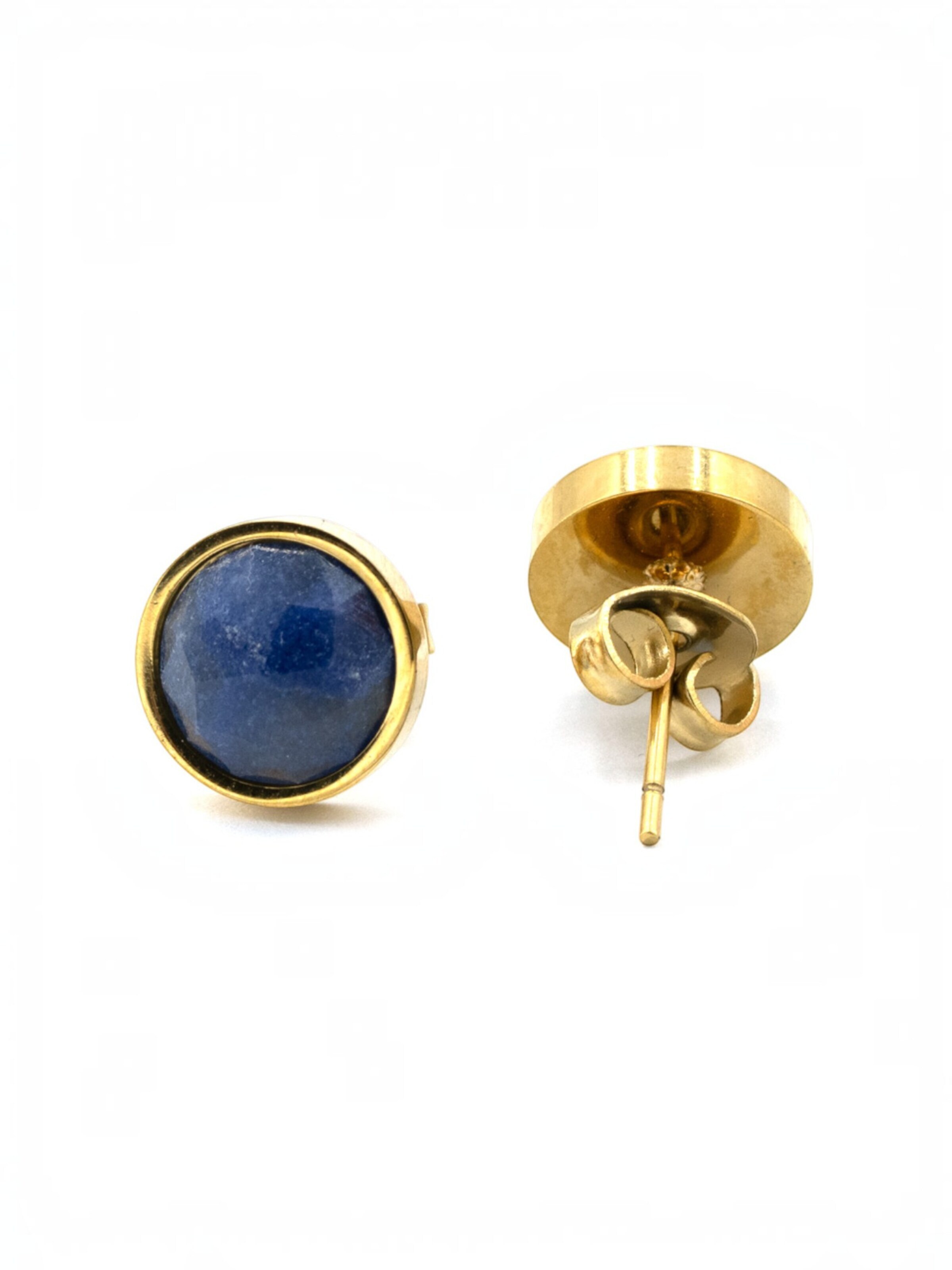 Sergio Engel Earrings 'Beach Ohrring 04 wasserfester vergoldeter Ohrstecker mit Naturstein' in Blue: front