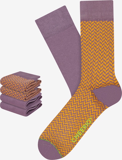 CHEERIO* Chaussettes en vert / violet / orange, Vue avec produit