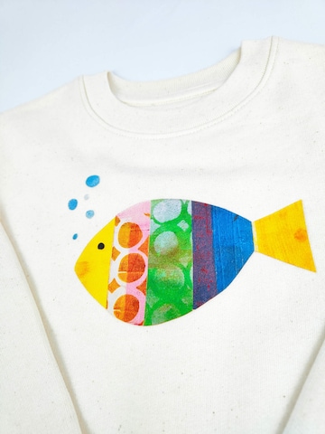 MelaDi Sweatshirt 'Fisch' in Weiß