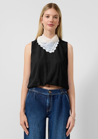 QS Blouse in Zwart: voorkant