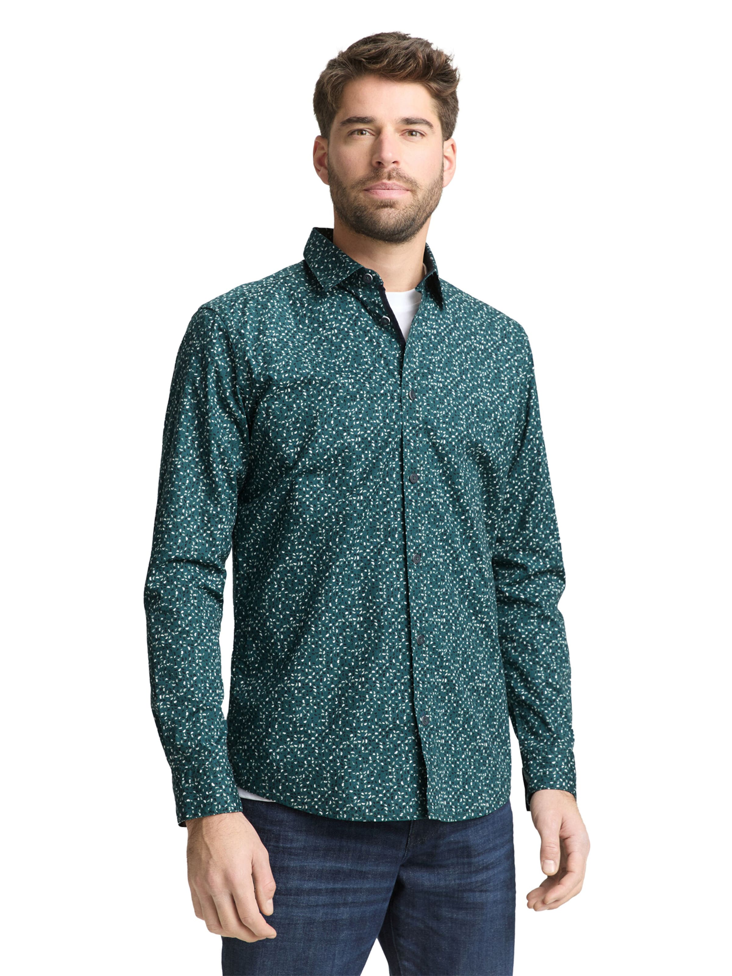 TOM TAILOR Slim Fit Hemd in Grün: Vorderseite