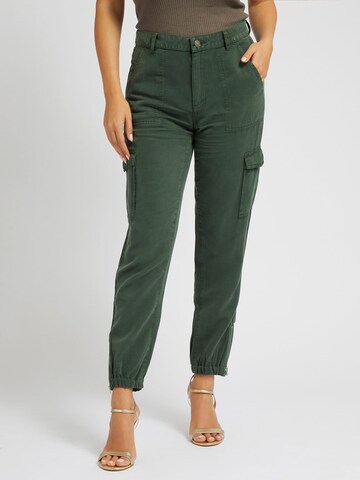 GUESS Tapered Cargo Pants in Green: front