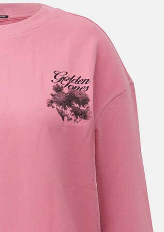 Sweat-shirt QS en rose : devant