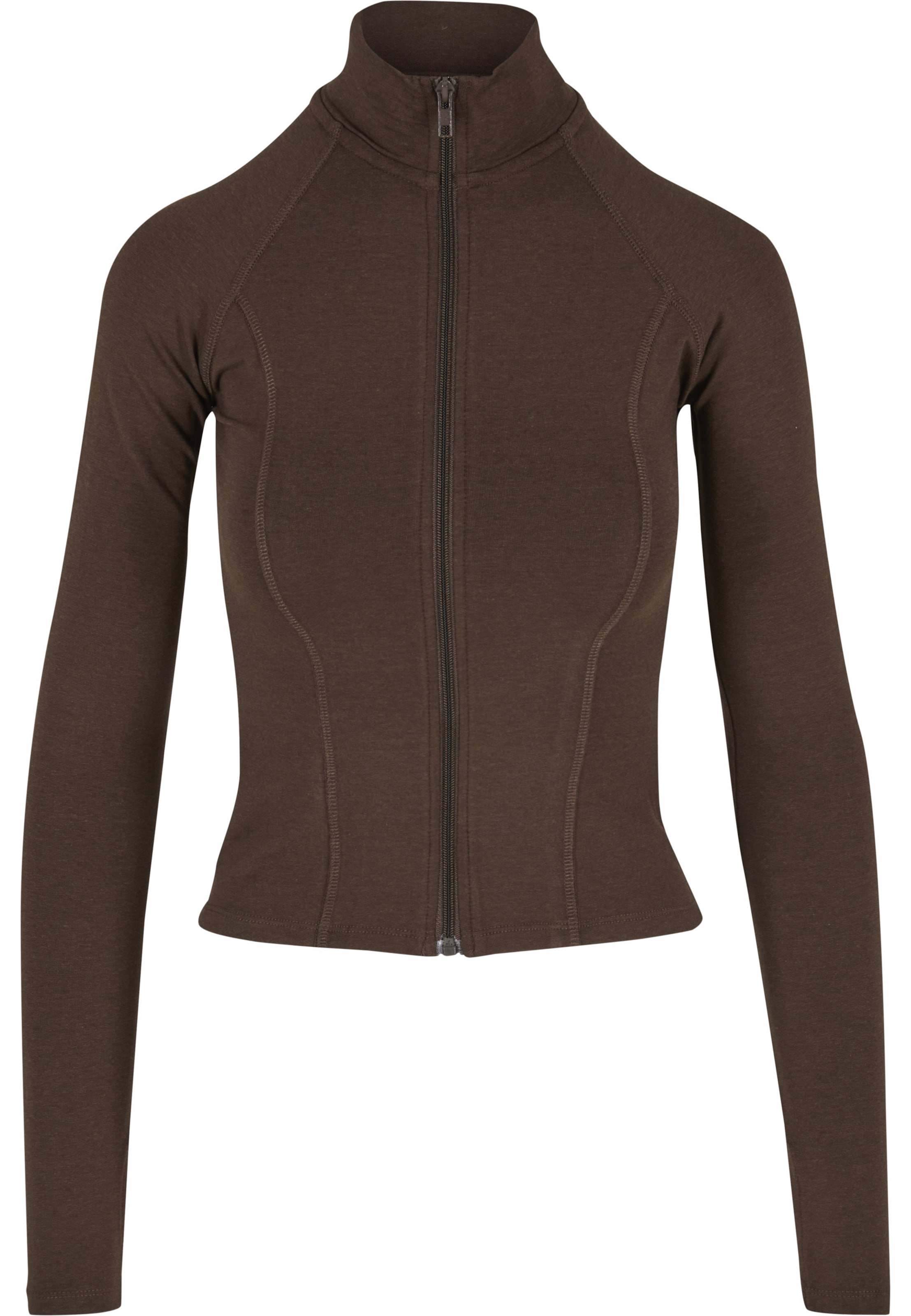 DEF Sportief sweatvest in Bruin: voorkant