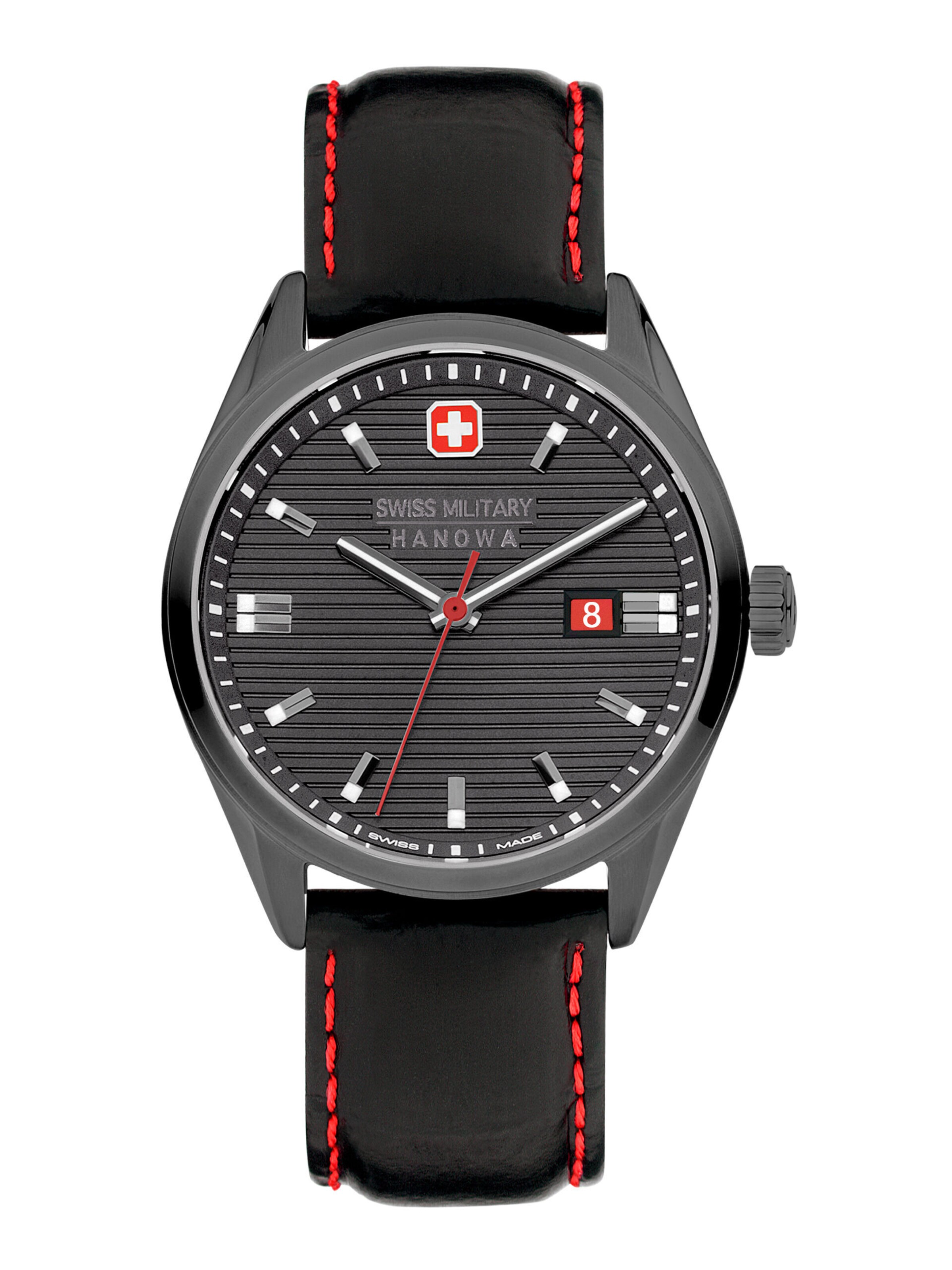 SWISS MILITARY HANOWA Analoguhr 'ROADRUNNER' in Schwarz: Vorderseite