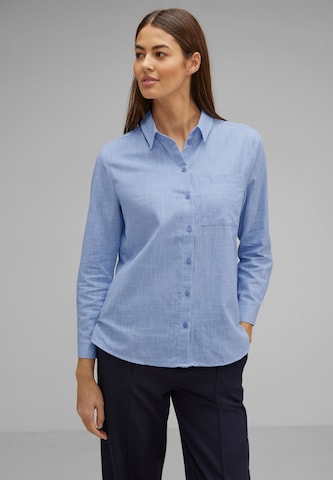 STREET ONE Blouse 'Chambray' in Blue: front