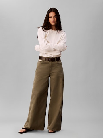 Calvin Klein Jeans Wide Leg Hose in Grün