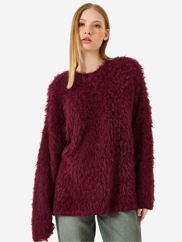 Pull-over oversize Bianco Lucci en rouge