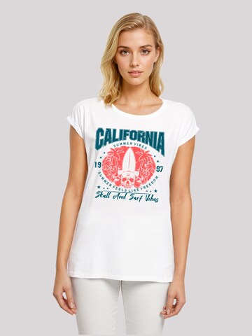 T-shirt 'California skull summer vibes' F4NT4STIC en blanc : devant