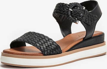 INUOVO Strap Sandals in Black: front