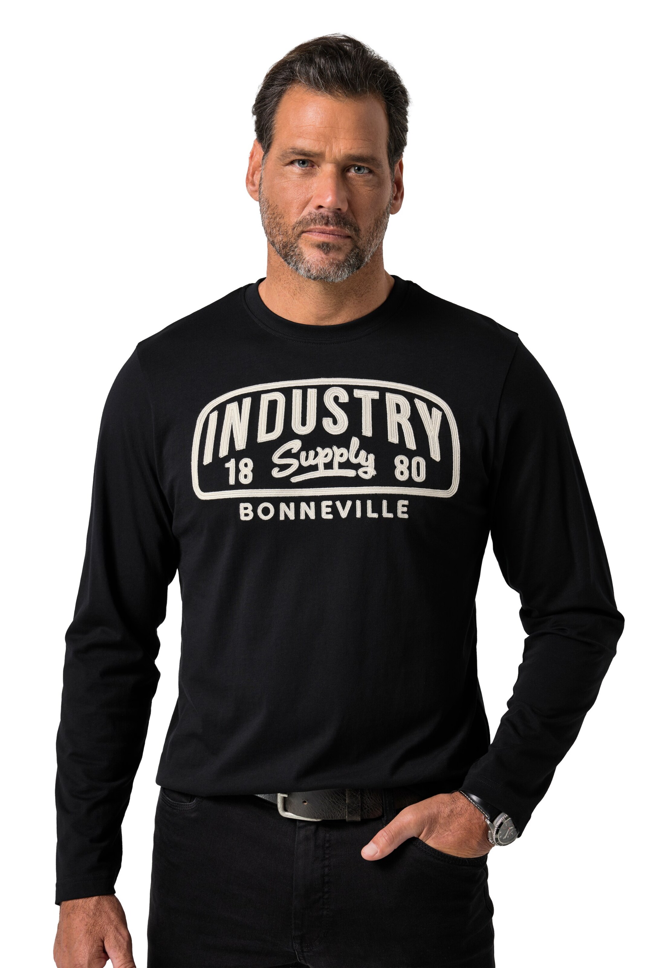 JP1880 T-Shirt in Schwarz: Vorderseite