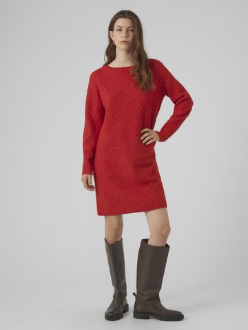 VERO MODA Gebreide jurk in Rood