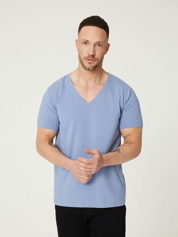 DAN FOX APPAREL Shirt 'Samuel' in Blauw: voorkant