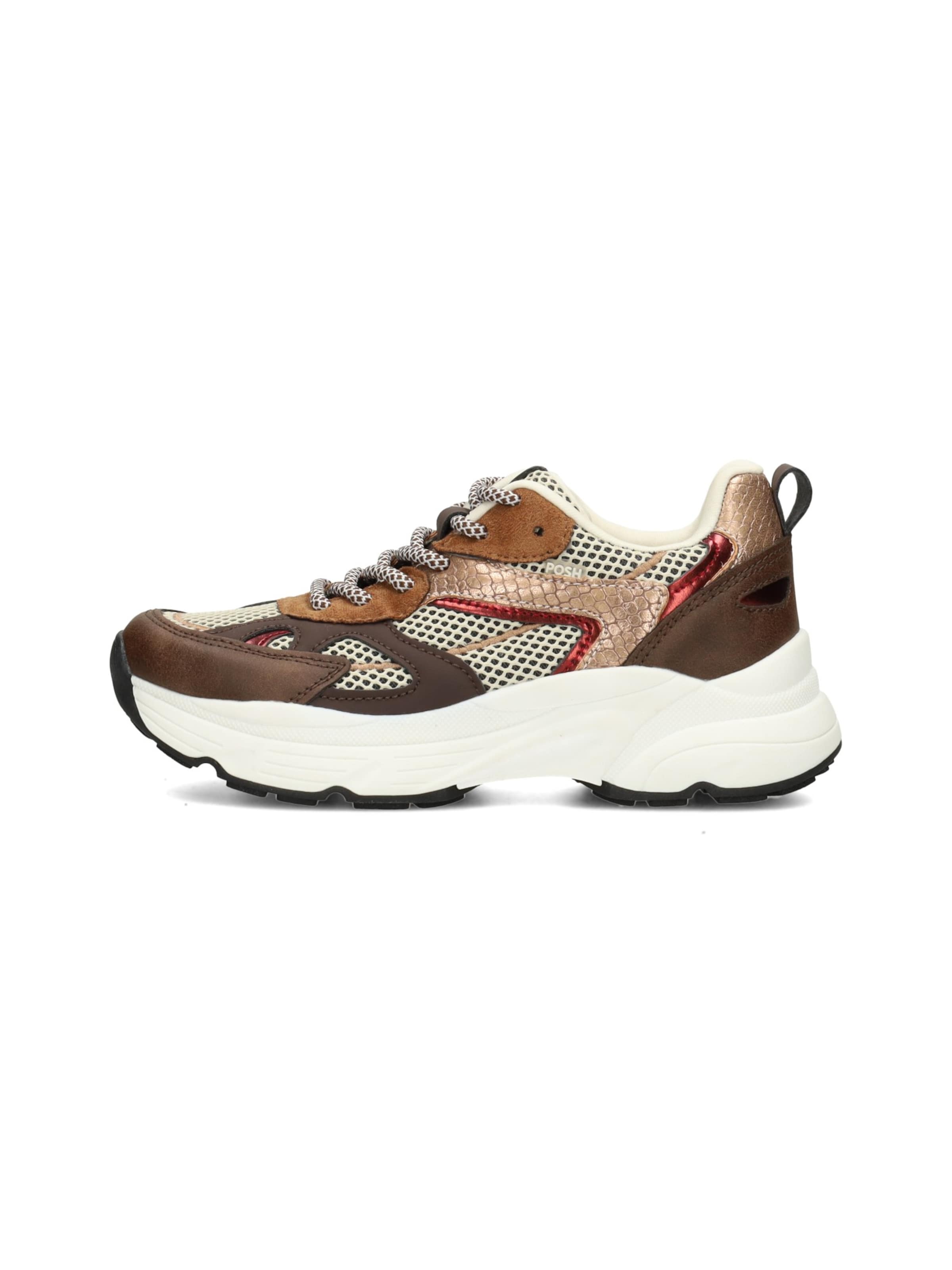 POSH by Poelman Sneakers 'AYOKI' in Bruin: voorkant