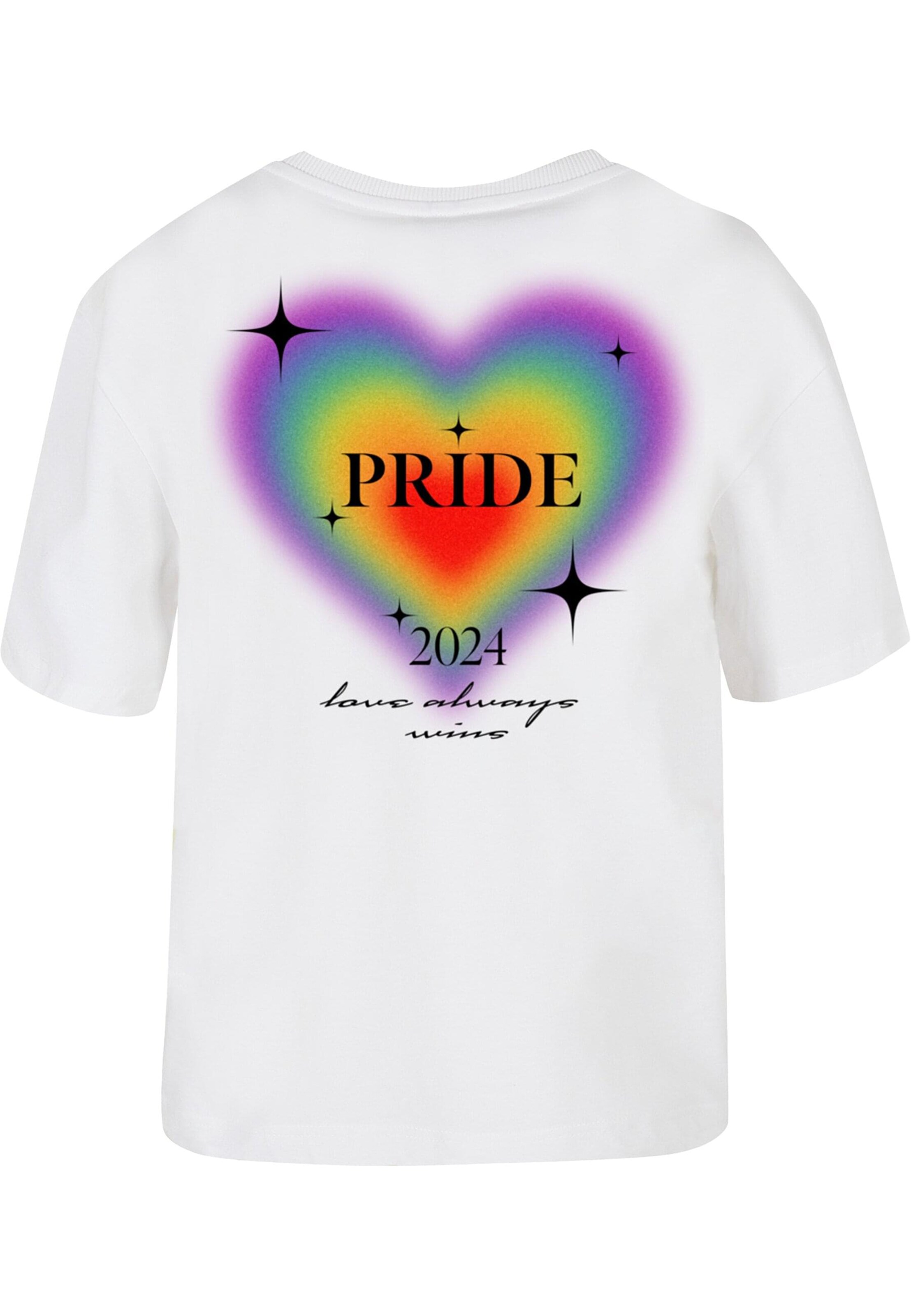 Mister Tee Shirt 'Gradient Heart Pride' in White